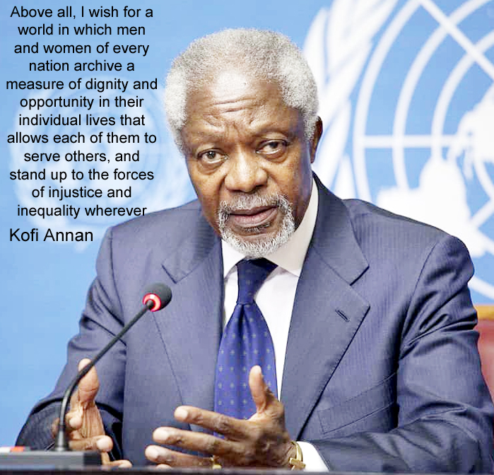 Kofi Annan Ghanaian diplomat and statesman seventh secretary-general of United Nations co-recipients of 2001 Nobel Peace Prize