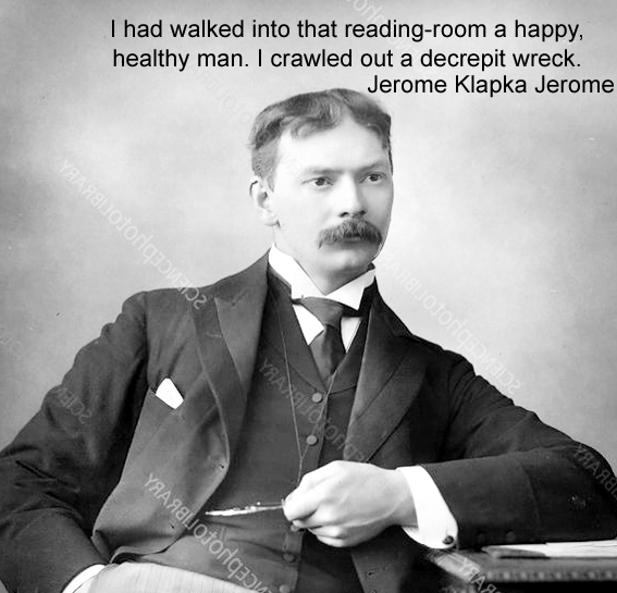 Jerome Klapka Jerome English writer and humorist comic travelogue Three Men in a Boat, Three Men on the Bummel Born 2 May 1859 Walsall, United Kingdom