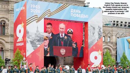 Victory Day Parade, Moscow Vladimir Putin signals an end to the Russia Ukraine war temporary ceasefire implemented both nations agree to exchange 1,000 prisoners of war each