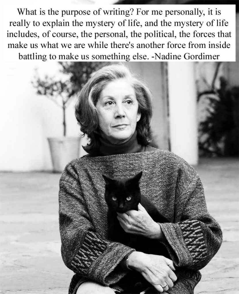 Nadine Gordimer Nobel Prize Winner South African writer and political activist most honoured female writers of her generation born 20 November 1923 died 13 July 2014 Johannesburg