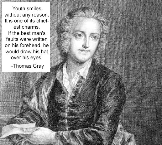 Thomas Gray English poet, letter-writer, classical scholart Cambridge University born 26 December 1716 died 30 July 1771