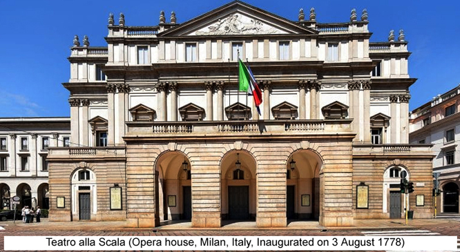 3 August 1778 Teatro alla Scala Opera house, Milan, Italy, Inaugurated #worldhistoryofoctober25th #WorldOperaDay #InternationalArtistsDay