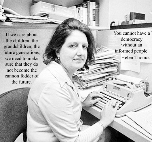 Helen Thomas American reporter and author member of White House press corps United Press International born 4 August 1920 Winchester, Kentucky