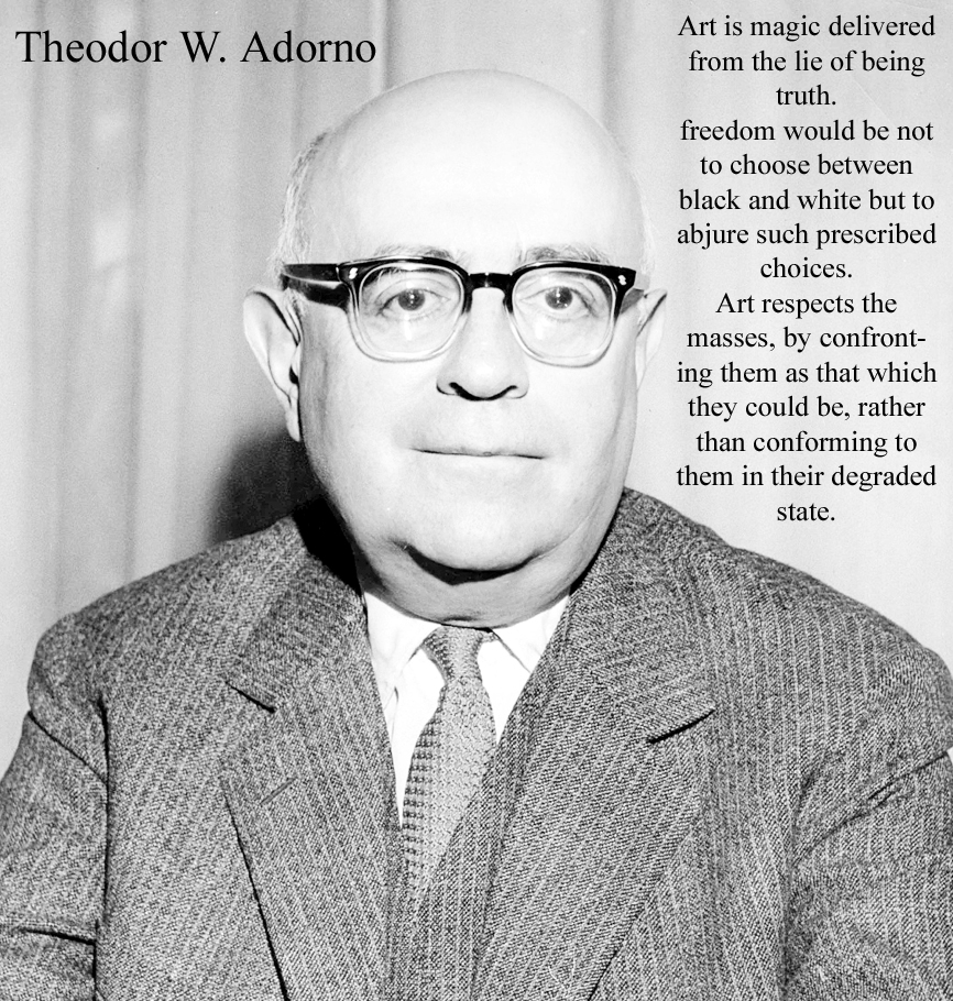 Theodor W. Adorno German philosopher, cultural, music critic Frankfurt School of critical theory born 11 September 1903 6 August 1969