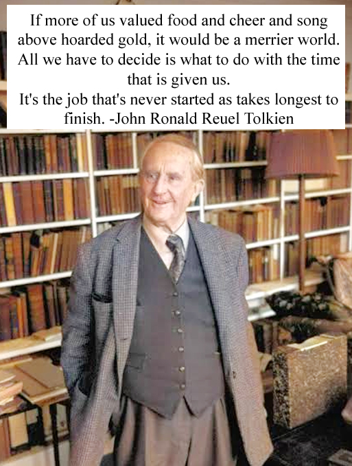 John Ronald Reuel Tolkien English writer and academic philologist author of the high fantasy works The Hobbit and The Lord of the Rings born 3 January 1892 died 2 September 1973